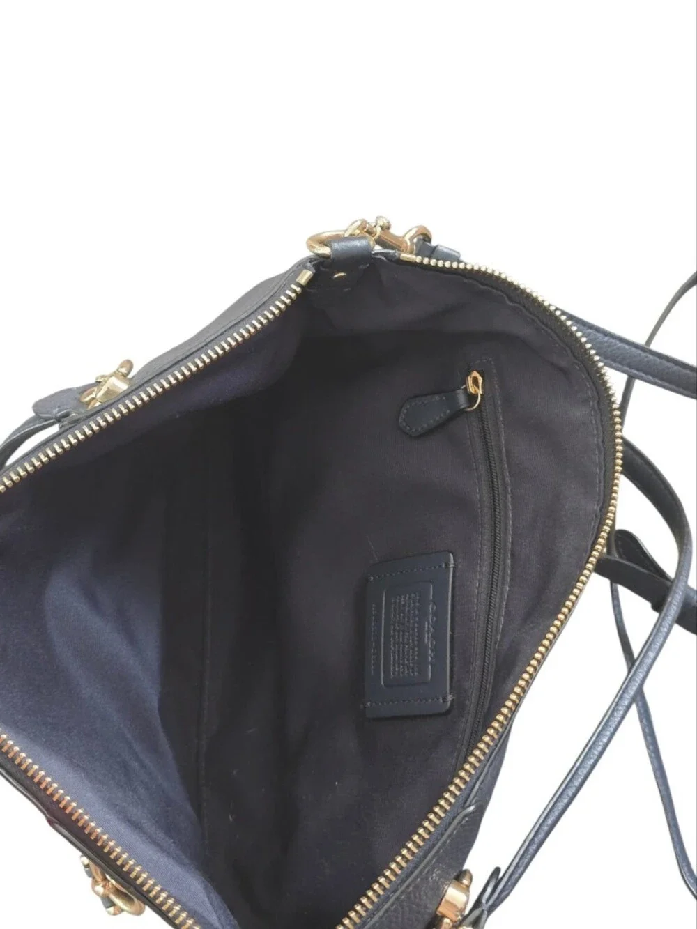Coach Kacey C6229 Navy Blue Pebbled Leather Crossbody Bag Purse